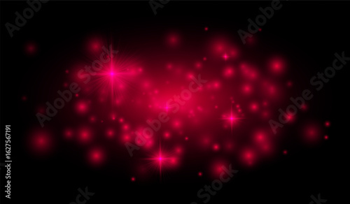 Multiple glowing starbursts and flares on a dark background, ideal for overlays, festive effects, and digital artwork requiring soft illumination.