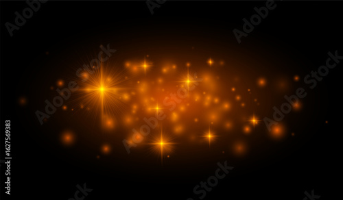 Starburst flares and glowing dots fill the scene, making this design suitable for overlays, digital artwork, and celebratory backgrounds.