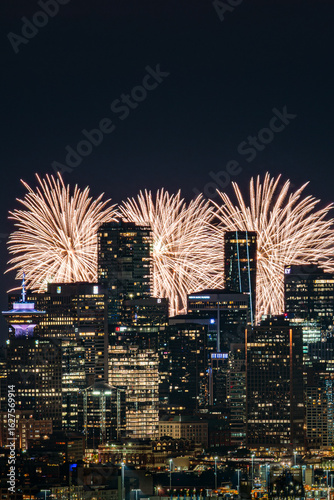 Fireworks over the Vancouver City line, Vancouver Fireworks