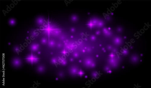 Star flares and glowing particles spread across a dark background, perfect for overlays, highlights, digital art, and visual effects in creative projects.