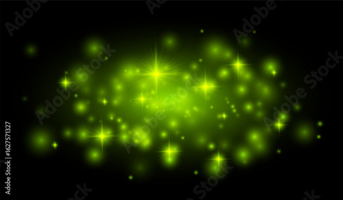 Star-shaped flares and luminous particles with a soft glowing effect, ideal for backgrounds, overlays, decoration, and digital visual effects.