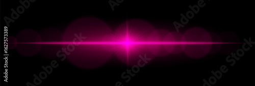 Wide horizontal flare with strong beams and bokeh circles, great for overlays, backgrounds, lighting accents, and modern digital effects.