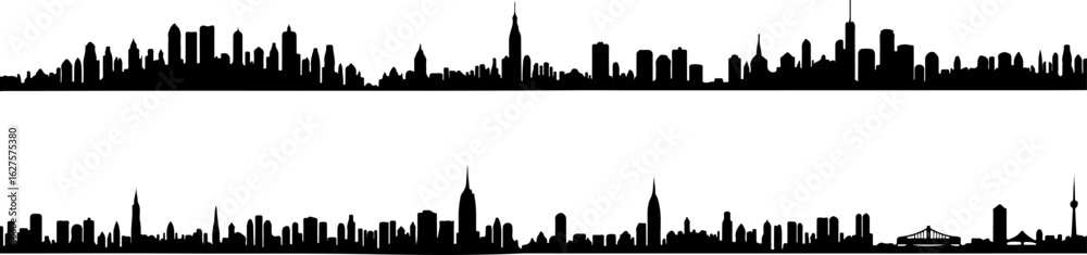 Naklejka premium Cityscape Silhouettes Collection