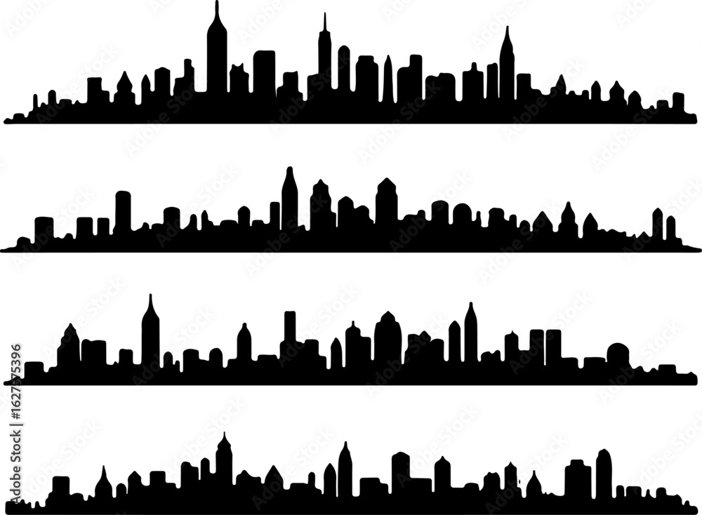 Fototapeta premium Cityscape Silhouettes Collection