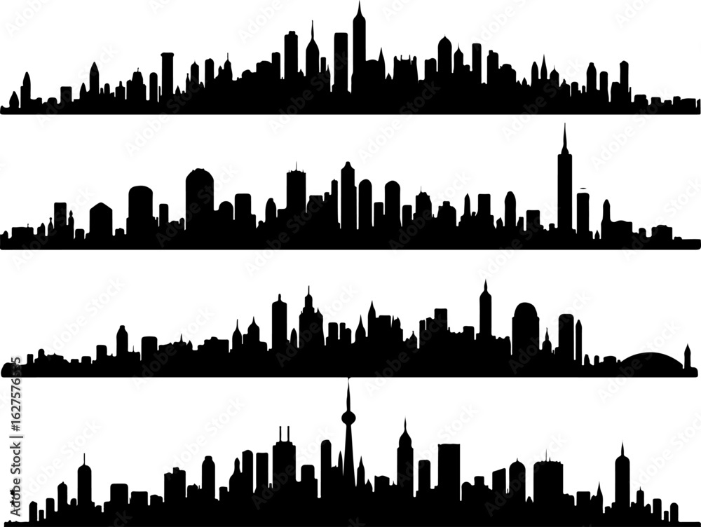 Fototapeta premium Cityscape Silhouettes Collection