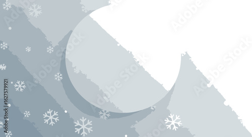 Abstract winter background with subtle snowflake and dot patterns. Simple, light teal snowflakes and dots on a light gray background creating a wintery aesthetic.
