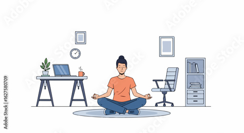 Find inner peace with mindful meditation at work for stress relief, promoting wellness and a healthy lifestyle in the modern office for better productivity