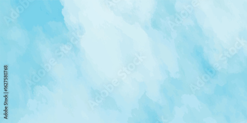 Abstract Light Blue Watercolor Cloud Background. painted mottled blue paper texture vintage marble effect blue background, Grunge aquarelle painted blue sky texture.