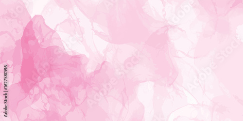 Abstract Fluid Pink Watercolor Texture Background. Dreamy blurred pink purple gradient background with merging in a pale colored peony flowers composition.