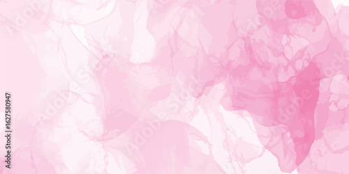Abstract Fluid Pink Watercolor Texture Background. Dreamy blurred pink purple gradient background with merging in a pale colored peony flowers composition.