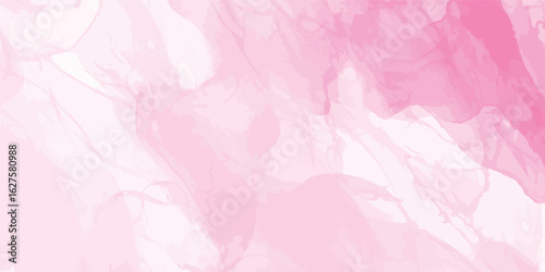 Abstract Fluid Pink Watercolor Texture Background. Dreamy blurred pink purple gradient background with merging in a pale colored peony flowers composition.