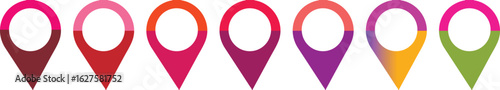 map Location pin icons set. modern map marker collection. Pinpoint. Location pin icon. Map pin place marker. map marker pointer icon. gps iocation symbol a colorful	