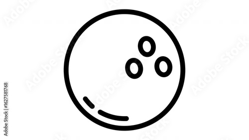 bowling ball minimalist line animation