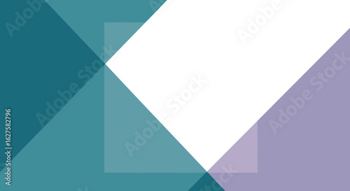 Geometric abstract design with teal, beige, and lavender hues. Composition of overlapping triangles creates a minimalist, modern backdrop with empty space.