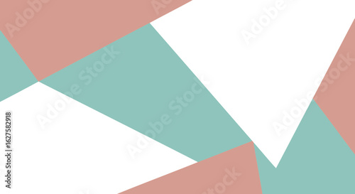 Abstract geometric shapes of pastel colors in various shades. Multi-colored triangular shapes arranged for a flat lay or graphic design background.