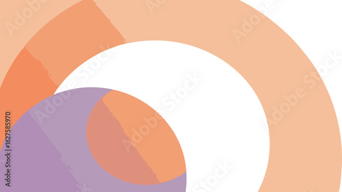 Abstract geometric shapes with layered circles in soft peach, cream, and lavender tones. Seamless overlapping forms in a neutral color palette.
