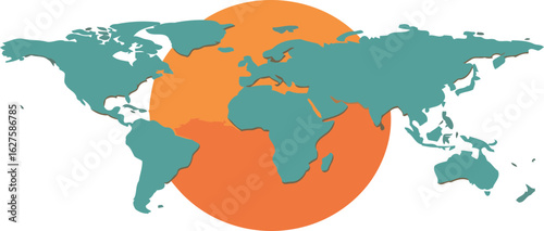 World map graphic with global perspective.