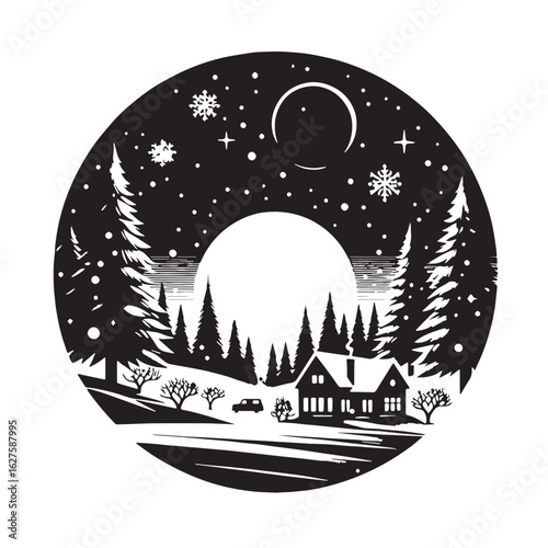 black Snowball fight scene Silhouette Vector, High Quality Illustration on White Background