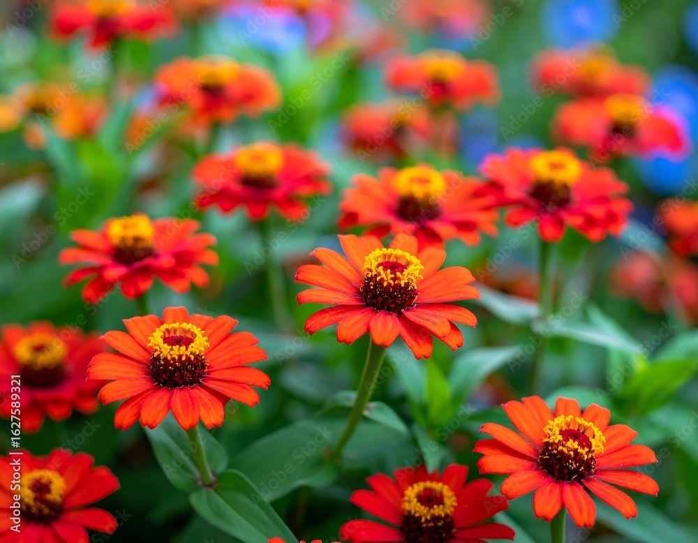 Vibrant orange flowers in a garden setting
