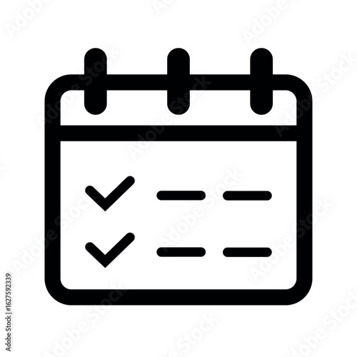 Calendar with checkmarks and list items checklist task list