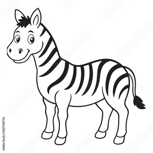 zebra cartoon isolated on white