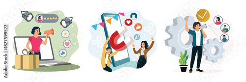 Marketing strategies include promotions, positive feedback, and customer engagement on social media.