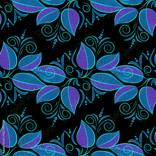 Seamless vector floral pattern in doodle style with flowers. Gentle, tender floral background. Flowers on pleasant colors. Seamless pattern.