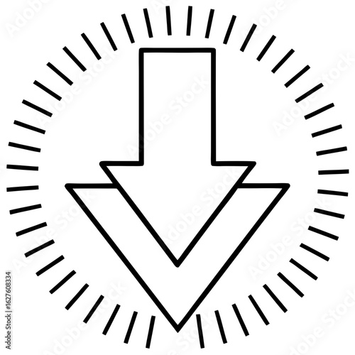 Arrow Download Icon  Art Vector