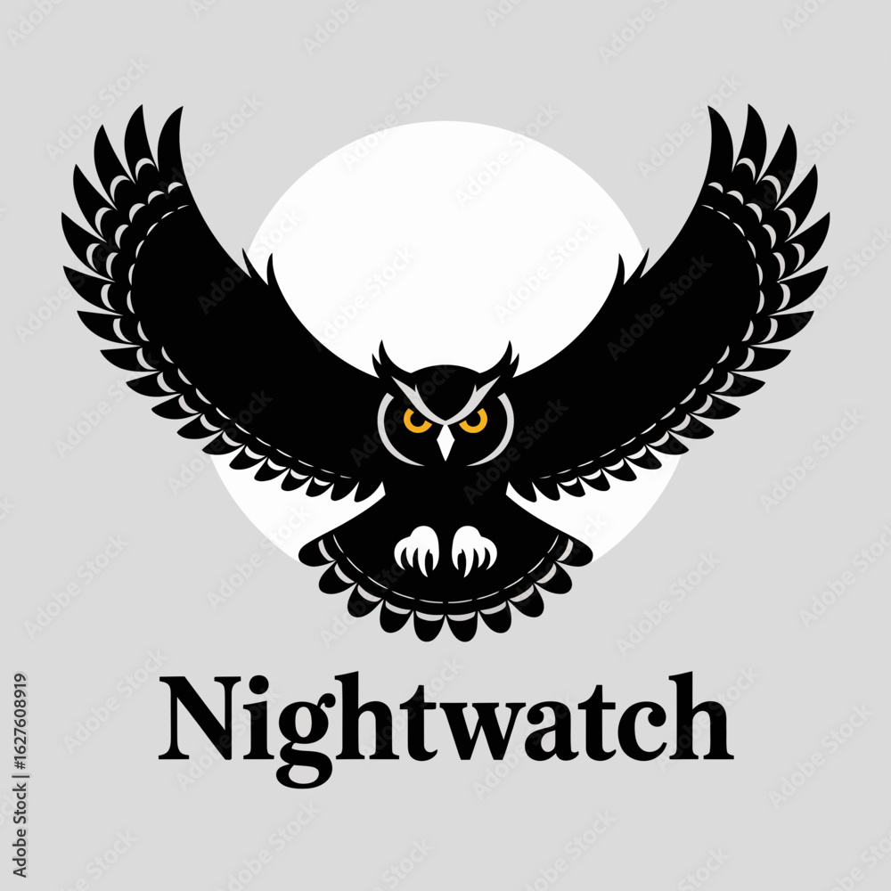 Obraz premium owl, wings, tattoo, design, bird, flight, silhouette, graphic, blackandwhite, birdart, illustration, animal, majestic, winged, mystical, predator, nature, eagle, feathers, animalart, symbolic, wisdom,