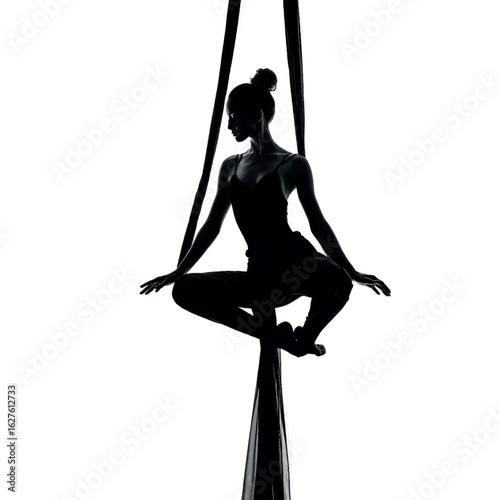 aerial skills silhouette set, Black & White silhouette set