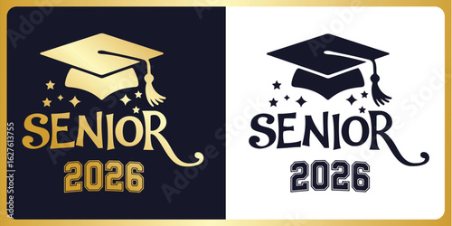 duation SVG Cut File Senior 2026 Year Typography Design with Graduation Cap – Cricut & Silhouette Compatible Vector for Shirts, Mugs & Gifts