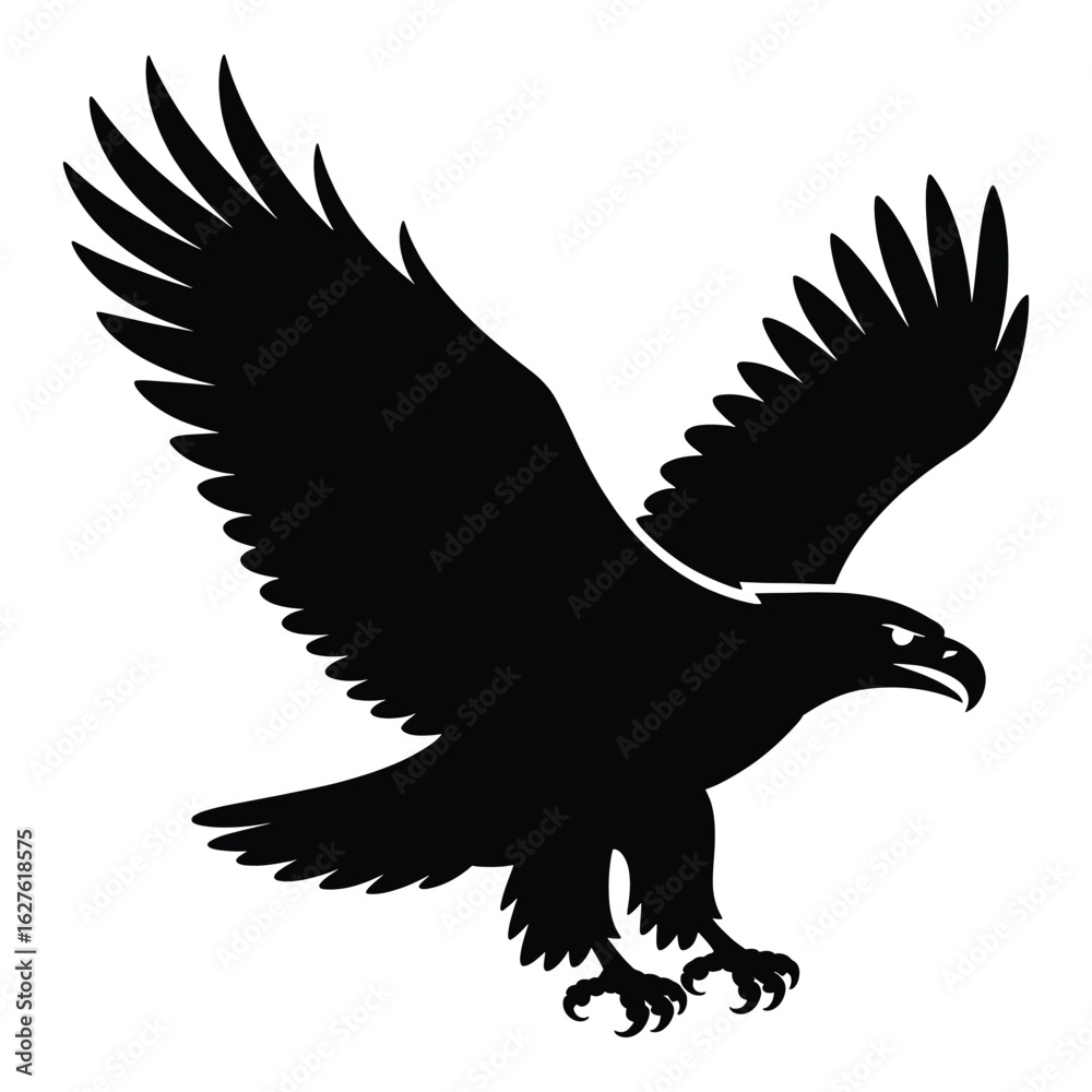 Fototapeta premium Majestic Eagle Silhouette Symbol of Freedom and American Power With Outstretched Wings Ready to Soar High Into the Sky