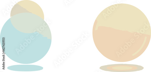 Two translucent circles in light pastel colors, one light blue and one light orange, with subtle shading effects. Ideal for advertising or creating digital presentation backgrounds.