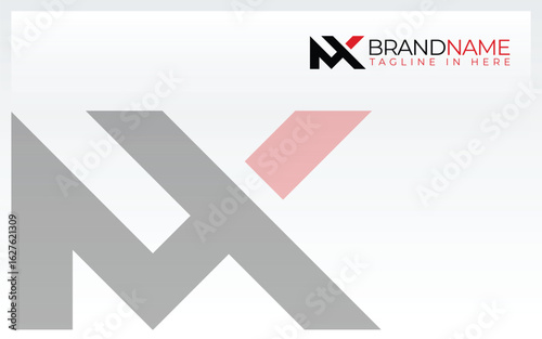Letter M and X logo formed with simple and modern shape