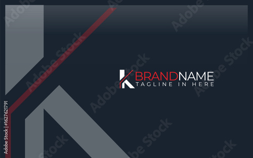 Letter K logo formed with simple and modern shape in red color