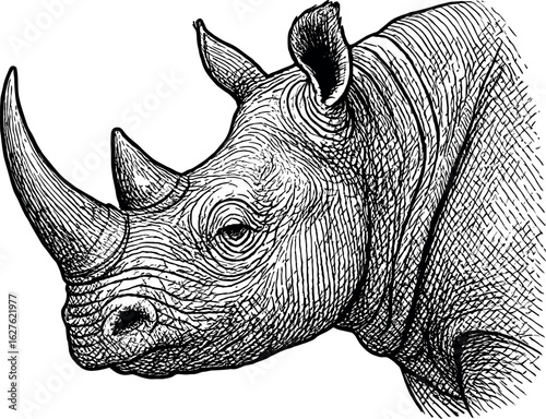 Rhino vector silhouette design for T-Shirt