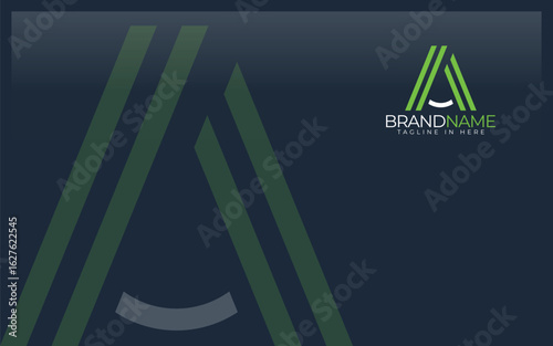 Letter A logo formed with simple line in modern shape