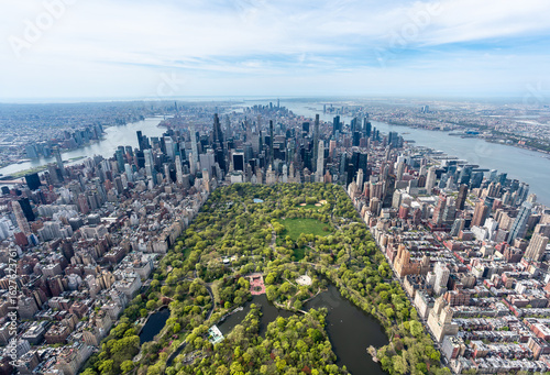 Aerial view of Central Park in New York City, USA