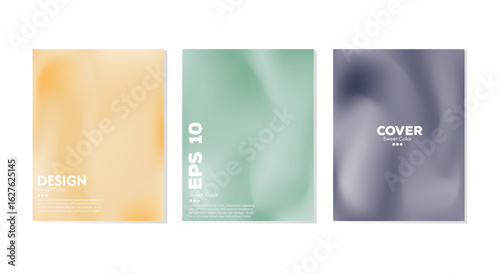 A collection of creative abstract backgrounds with soft, colorful wave textures. A combination of light and dark. Minimalist pastel color designs.