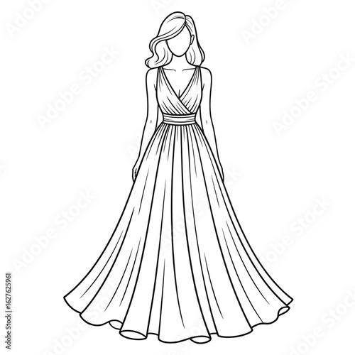 beautiful shift dress vector 