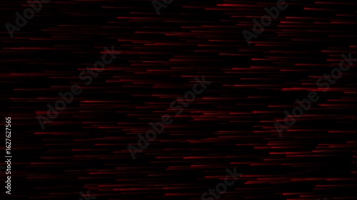 Abstract background and of shooting stars in the  left side  animation. on black background. glitch Hi-Tech lines  theme or concept element. red color....