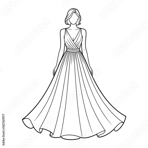 american wedding dress vector