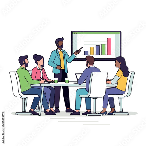 Diverse business team having a corporate presentation meeting.