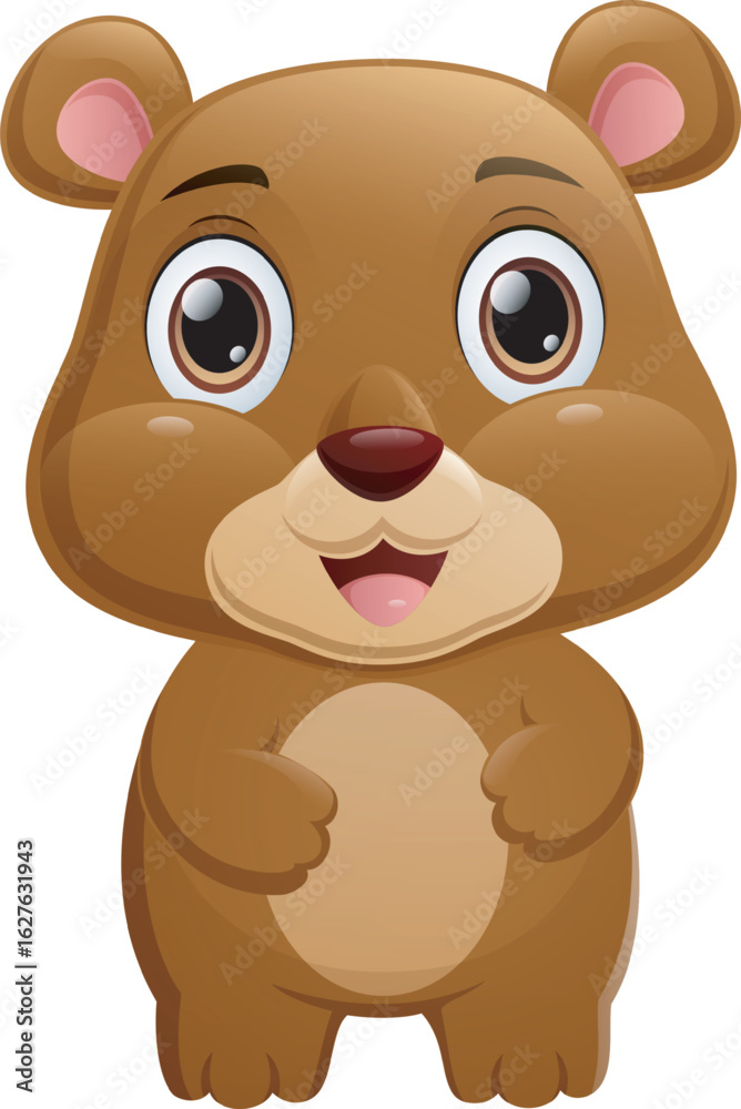 Cute bear cartoon isolated on white background Cute bear cartoon isolated on white background