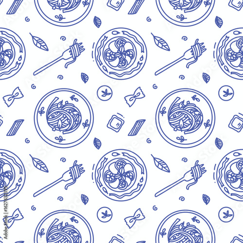 vector seamless pattern with pasta