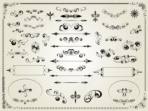 6468.eps  calligraphic design elements and page decoration