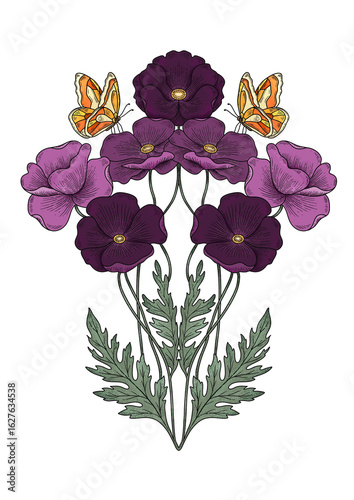 bouquet of purple flowers