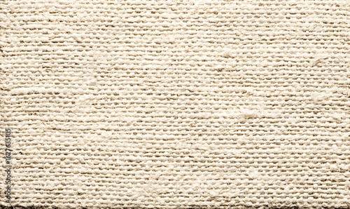 Tecido de linho natural creme claro, textura de fibra visível