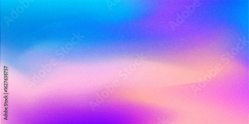 Blue Purple Gradient Abstract Background. Futuristic Light Elegant Blurred Gradient With Grainy Noise Texture Good For Illustration, Wallpaper, Banner, Website, Backdrop, Art, Pattern, Poster