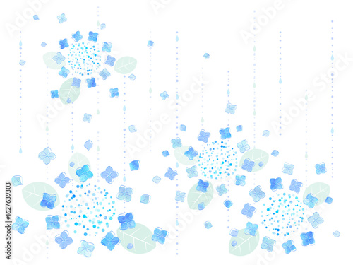 紫陽花の背景イラスト
